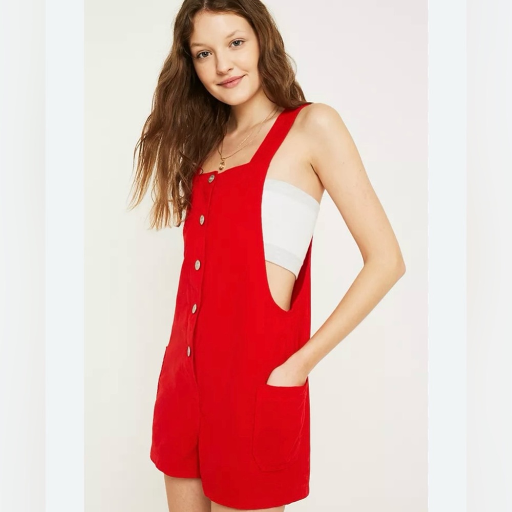 BDG Urban Outfitters Red Corduroy Romper